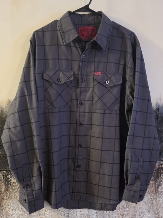DIXXON Other - NWOT Dixxon The Lafayette L Plaid Flannel Button-Up Shirt Gray Long Slv Pocket